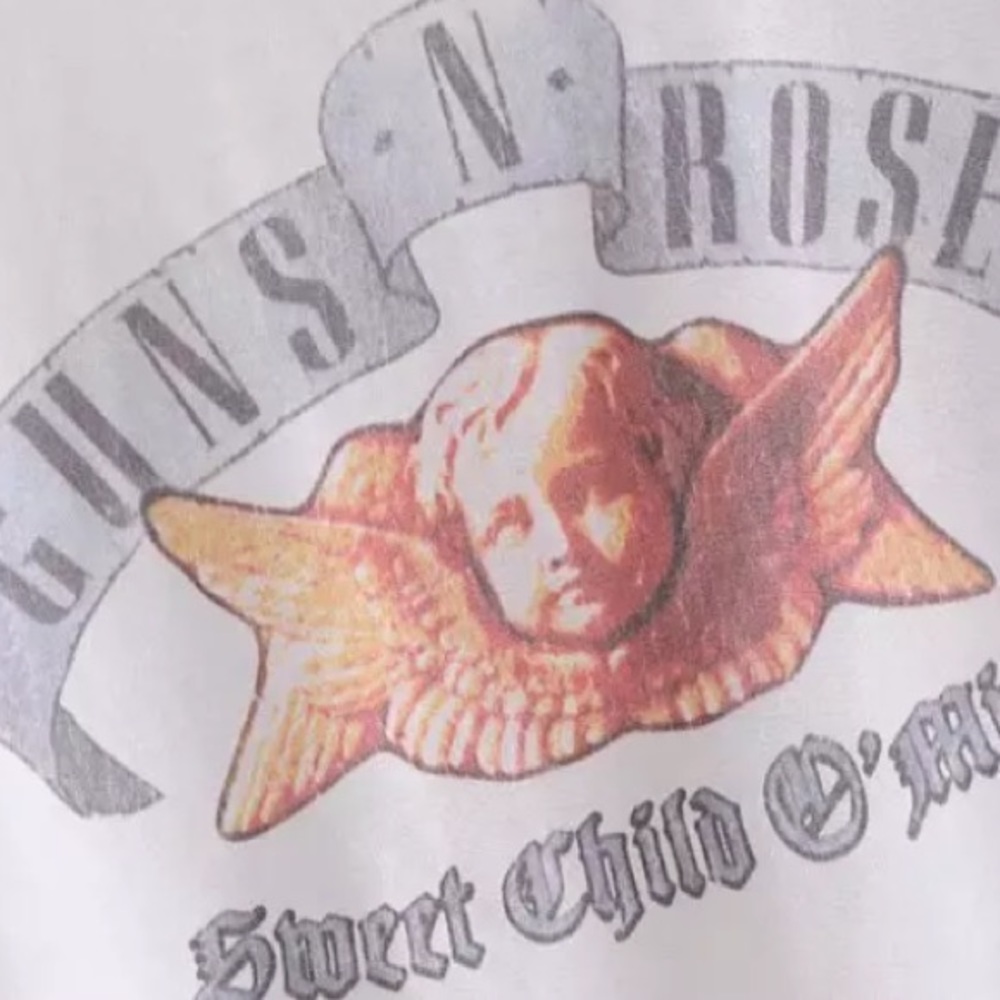 White Guns N Roses Sweet Child O’ Mine Cropped Tee - Picture 5 of 6